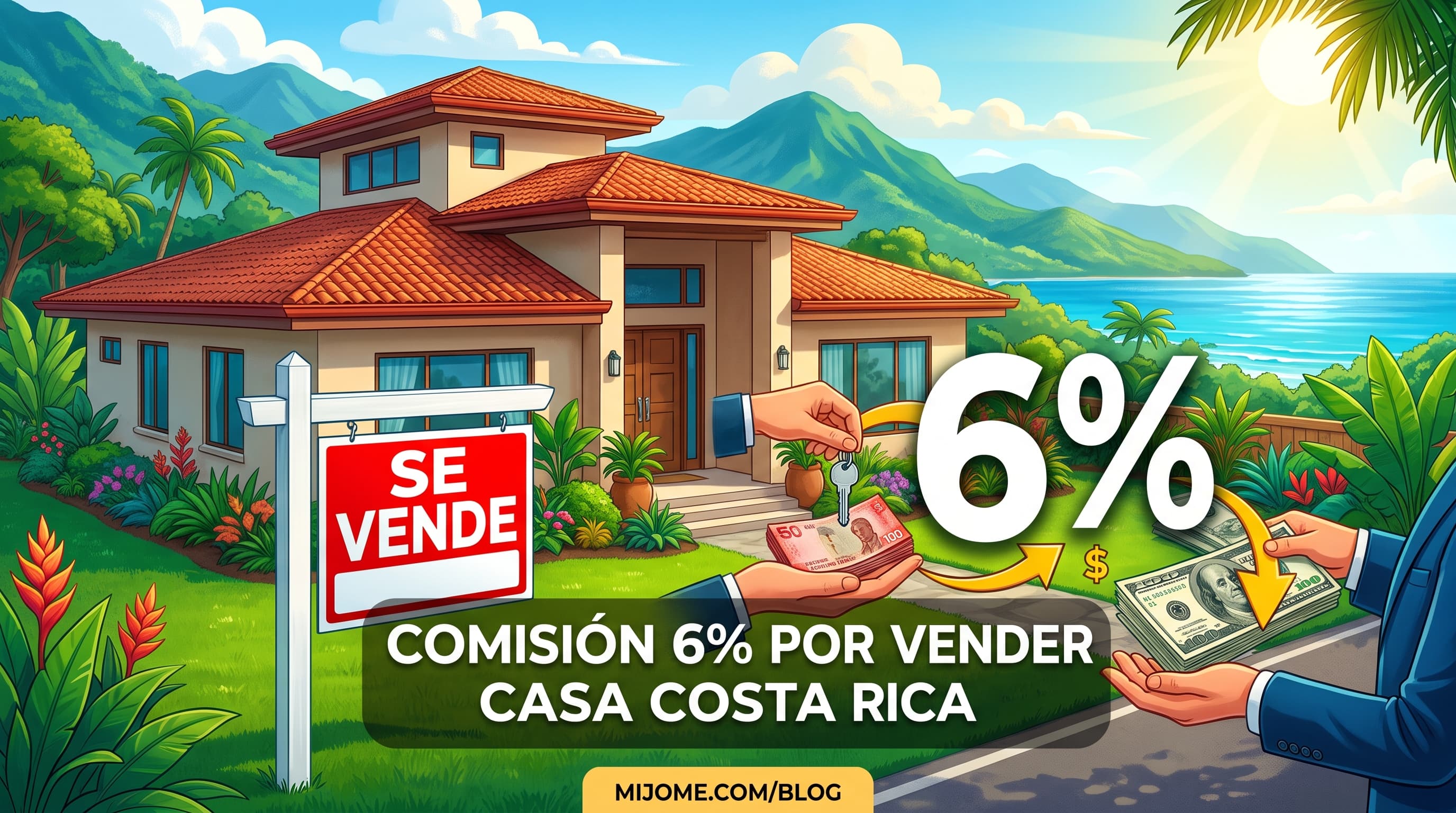 ¿Cuánto se cobra de comisión por vender casa en Costa Rica?