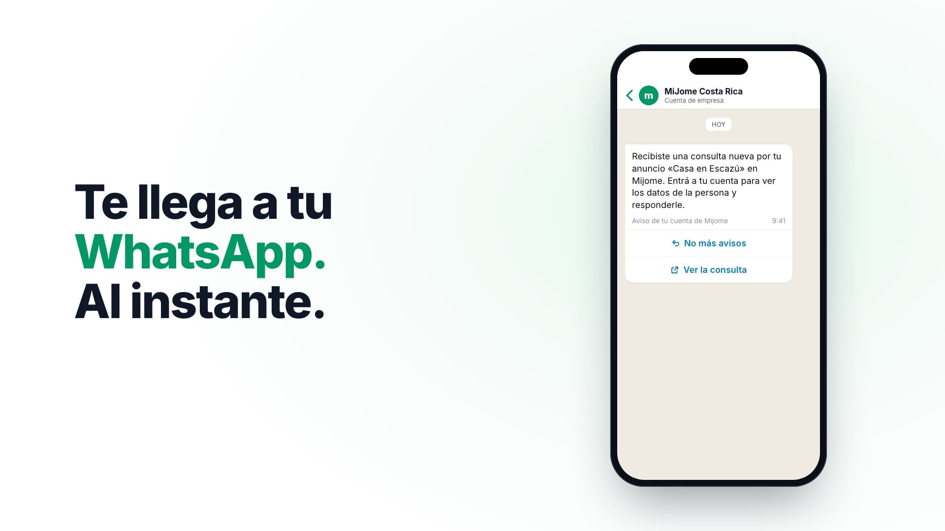 Avisos por WhatsApp: respondé cada consulta a tiempo